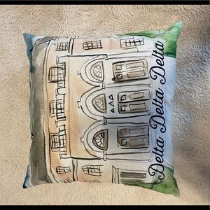 Tri Delta University of Alabama watercolor house pillow